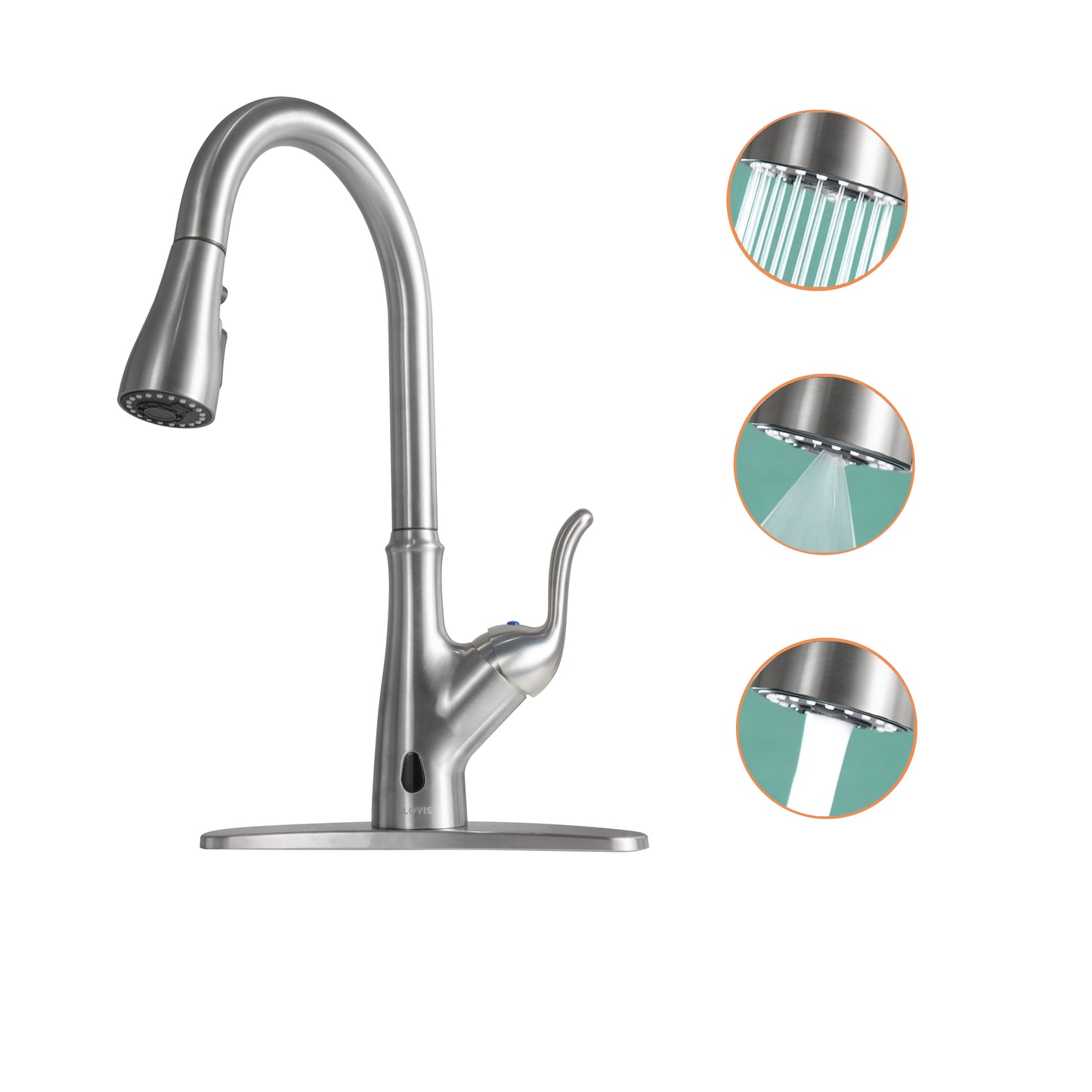 Pull Down Touchless Single Handle Kitchen Faucet