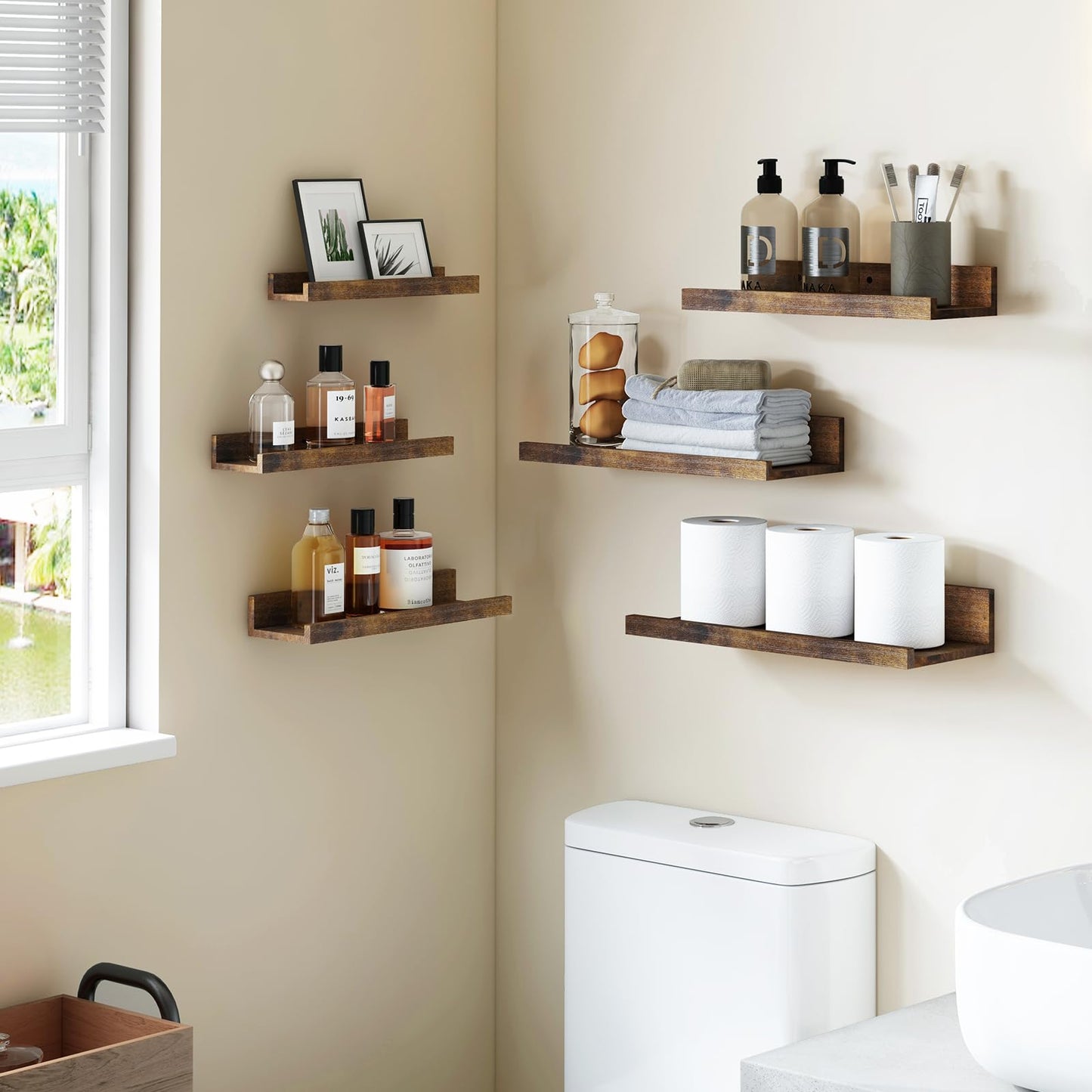 Floating Shelves, 6 Sets of Wall Mounted Shelves