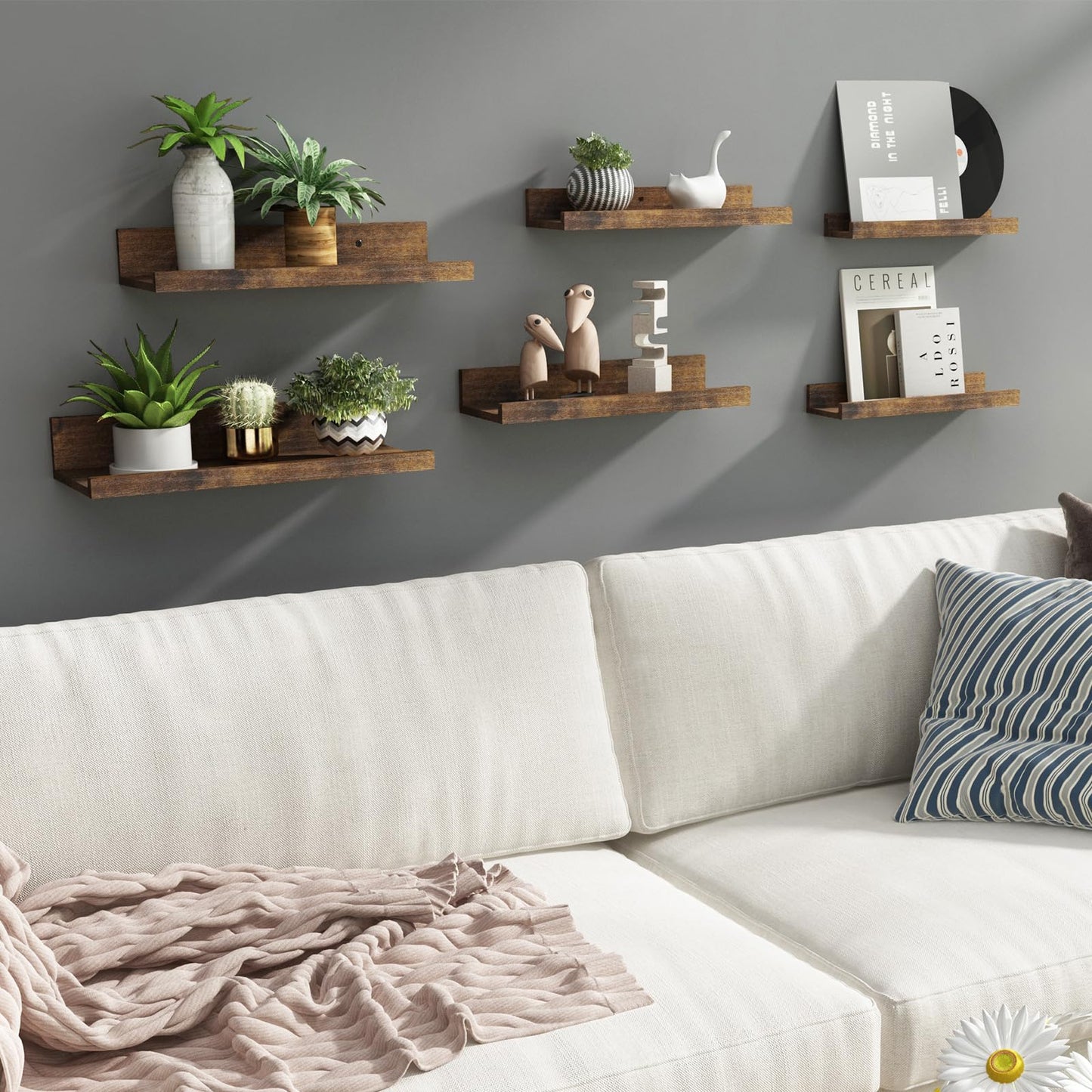 Floating Shelves, 6 Sets of Wall Mounted Shelves